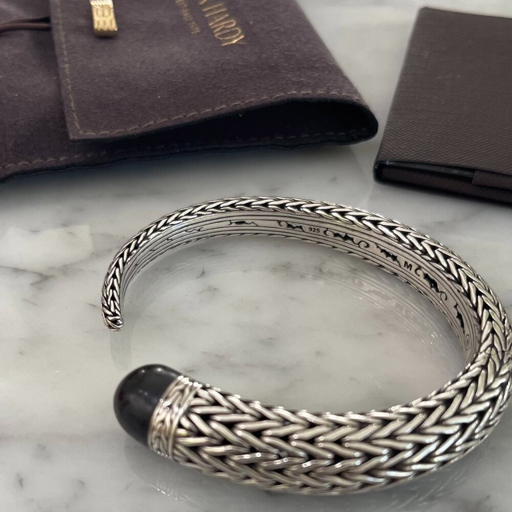 John Hardy Sterling Silver & Black Onyx Cuff Bracelet.